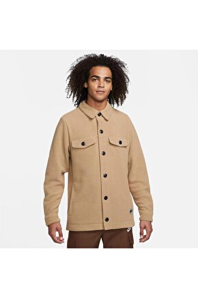 Oduncu Gömlek Sportswear Sport Utility Sherpa Full-length Button Erkek Kahverengi Ceket Oversiz