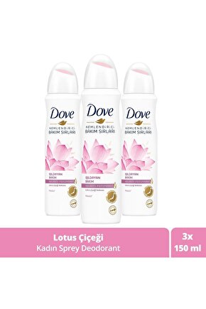 Kadın Sprey Deodorant Işıldayan Bakım Lotus Çiçeği Kokusu 150 ml X3 Adet