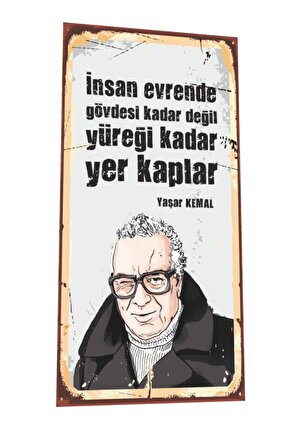 Yaşar Kemal Mini Retro Ahşap Poster