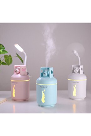 Tüp Hava Nemlendirici Fanlı Ve Işıklı-dekoratif Gece Lambası|mini Fan Işık Seti