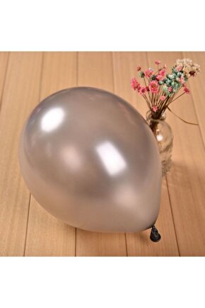 Metalik 12inç Gümüş Balon 10 Adet 30cm