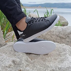 Bestof 041 Siyah Sneaker Düz Taban Spor Ayakkabı