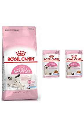 Mother Babycat Yavru Kuru Kedi Maması 4 Kg Anne Ve Bebek Kedi Maması + 2 Adet Kitten Pouch Yaşmama