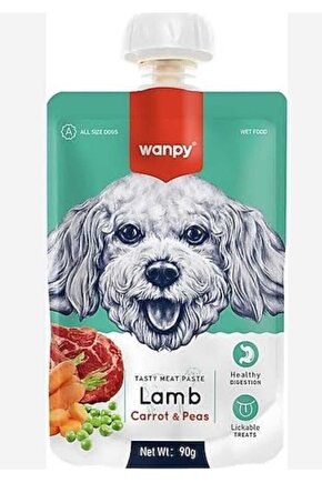 Neo Pet Market Wanpy Taze Kuzulu Havuçlu Köpek Et Ezmesi Köpek Ödülü 90 gr. X 2 Adet