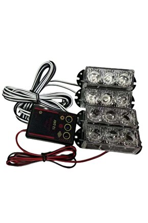 Çakar Lamba 3x4 Led Sarı Beyaz 12-24v  Lapa534-1