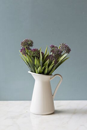 İtalyan Saksıda Pembe Allium Yapay Çiçek