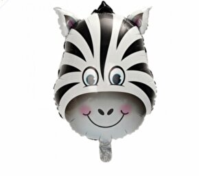 Safari zebra folyo kafa balon 1 adet