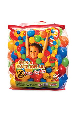 Oyun Havuz Topu 100lü Pvc Torbada (9 Mm.) - Oyun Topları - Havuz Topları - Renkli Toplar