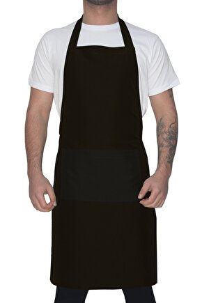 Mutfak Önlüğü Siyah Renk Cepli Önlük Chef Önlüğü Unisex