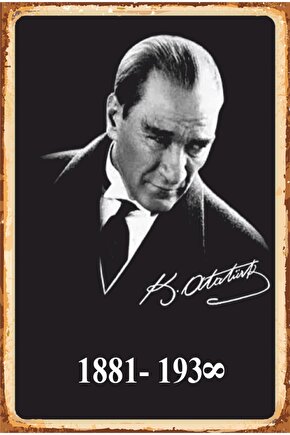 Atatürk 1881 1938 Retro Ahşap Poster