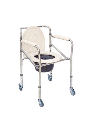 Kovalı Komot Hasta Tuvalet Ve Banyo Özellikli Tekerlekli Sandalye Dm696