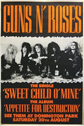 Guns N Roses -8 Müzik Grubu Retro Ahşap Poster