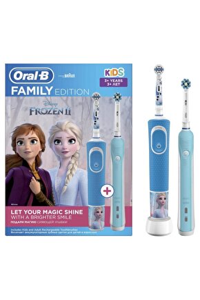 Şarj Edilebilir Diş Fırçası Aile Paketi D700 Mavi + D100 (Frozen)