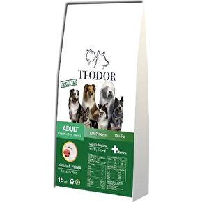 Teodor Kuzu Etli ve Pirinçli Yetişkin Köpek Maması 15 kg