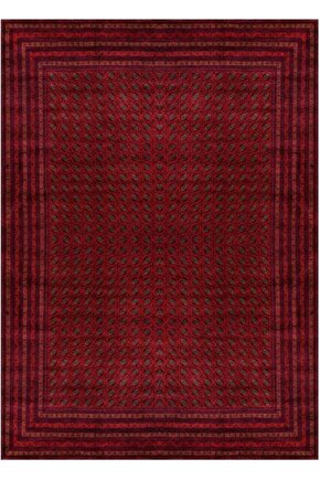 Gloria Td404 Bordo Afgan Desen Dokuma Saçaklı Kilim