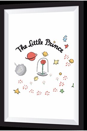 Küçük Prens Simgeler Sanatsal Çerçeve Görünümlü Ahşap Tablo