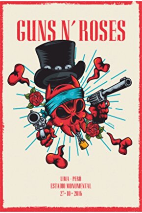 Guns N Roses -1 Müzik Grubu Retro Ahşap Poster