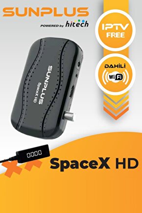 Spacex HD Çanaklı-Çanaksız Dahili Wi-Fi Full HD Uydu Alıcı Sinemalı Siyah