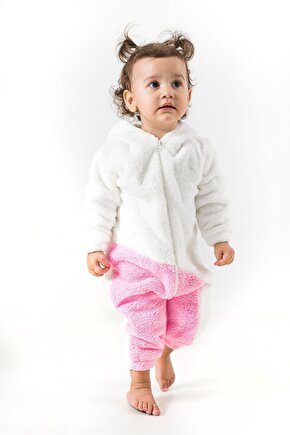 Welsoft Peluş Unisex Fermuarlı Kışlık Bebek Uyku Tulumu Bebek Tulumu Çocuk Tulumu Çocuk Kostümü