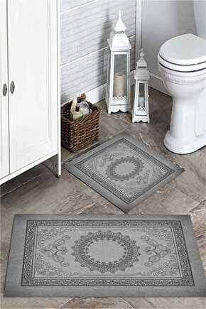 Mekta Home Gri 2li Banyo Paspas Takımı MKTPP-2032 60X10050X60