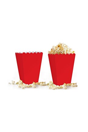 Popcorn Kutusu  10 Adet Kırmızı Renk