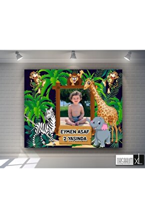Safari Temalı Doğum Günü Afişi -70x100cm-