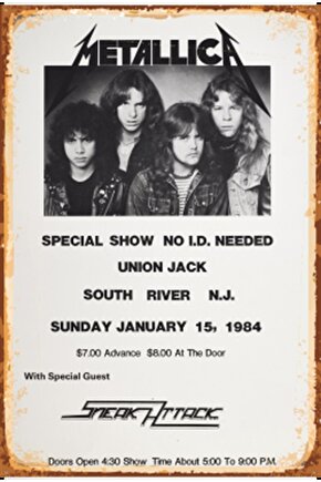 Metallica 1984 Konser Afişi Retro Ahşap Poster