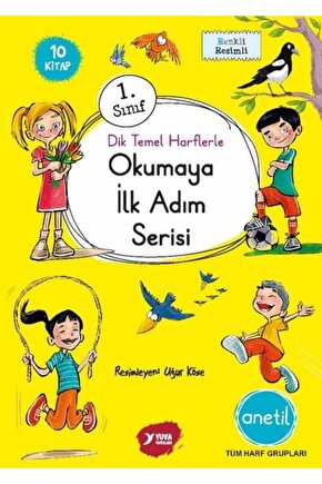 1. Sınıf Dik Temel Harflerle Okumaya İlk Adım Anetil Serisi Seti - 10 Kitap Takım