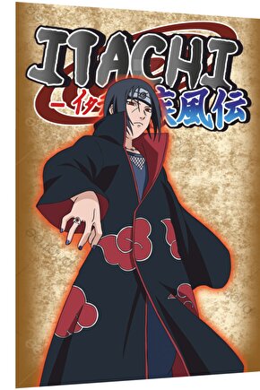 Itachi Uchiha Naruto Shippuden Retro Ahşap Poster