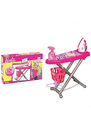 Oyuncak Barbie Bebek Kutulu Oyuncak Ütü Masası Çamaşır Sepeti - Barbie - 3 - 6 Yaş