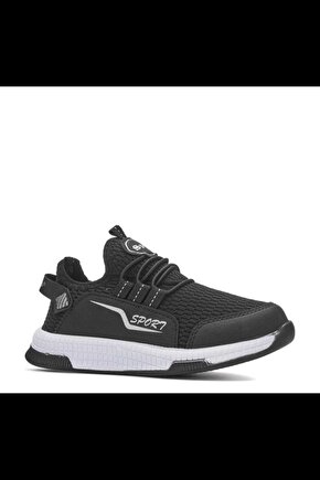 Siyah Ortopedik Yumuşak Esnek Hafif Nefes Alabilen Unisex File Yürüyüş Çocuk Sneaker Spor Ayakkabı