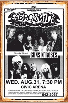 Guns N Roses -9 Müzik Grubu Retro Ahşap Poster