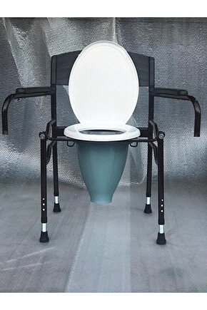 Borulu Hasta Yaşlı Tuvalet Sandalyesi Klozeti Wc Si Direk Tuvalete Klozet