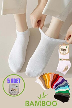 Kadın Bambu Patik Çorap (5 ADET  ÇİFT) Dikişsiz Parfümlü Kısa Model Hassas Çorabı