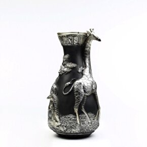 Gümüş Varaklı Zürafa Vazo 40 cm