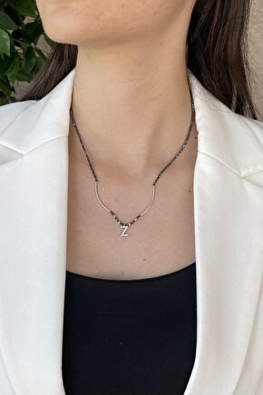 Birinci1926 - Gümüş Çubuklu Harf Spinel Kolye-Uygun Fiyatlı Kolye Modelleri-St04679