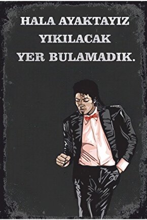 Michael Jackson Retro Ahşap Poster