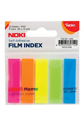 Memo Film Index 5 Renk 12x45mm 25 Yp. 12050 Yapışkan Notluk
