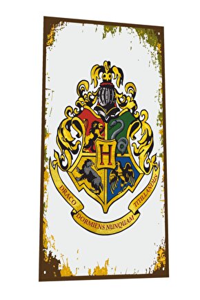 Harry Potter Hogwart Flama Bayrak Mini Retro Ahşap Poster