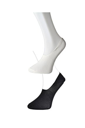 Erkek Siyah Ve Beyaz Babet Çorap 12 Çift