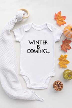 Özel Tasarım Lisanslı Winter Is Coming Game Of Thrones Bebek Body Beyaz Bebek Badi Zıbın
