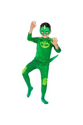 Erkek Çocuk Yeşil Pijamaskeliler Kertenkele Kostüm