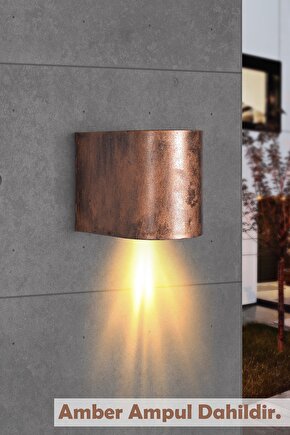 Tek Yönlü Dekoratif Iç Dış Mekan Aplik Eskitme Amber Işık
