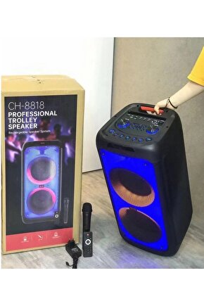 72cm Büyük Boy Partybox Kablosuz Bluetooth Hoparlör Tekerlekli Speaker 40w
