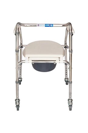 Tekerlekli Kovalı Tuvalet Sandalyesi