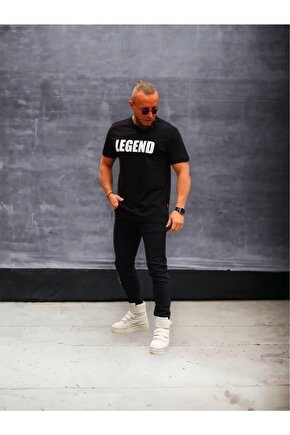 Legend Baskılı Rahat Kalıp %100 Pamuklu T-shirt