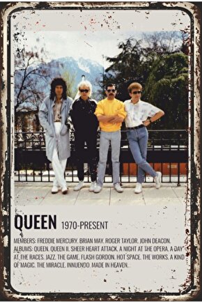 Queen 1970 Grup Retro Ahşap Poster