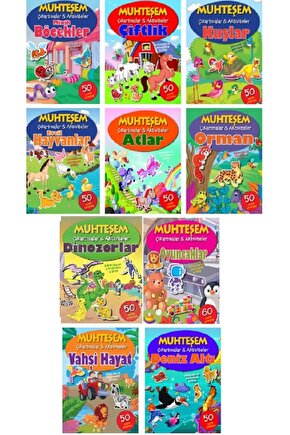 Muhteşem Çıkartmalar Ve Aktiviteler Serisi 10 Kitap(1.set)okul Öncesi 10 Kitap Çıkartma-etkinlik