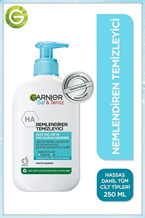 Saf& Temiz Nemlendiren Temizleyici [ Hyaluronik Asit Seramid Kil] 250 ml Yüz Temizleme Jeli