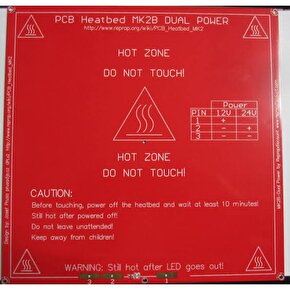 MK2B Isıtıcı Tabla PCB 12V Heatbed 200*200 3D YAZICI Levha Sensör